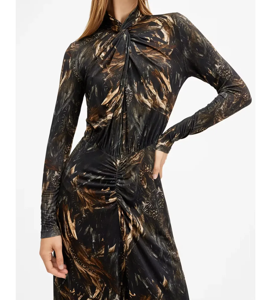 AllSaints Mina Maxi Dress Charm Black Size AU 10 for rent on The Volte - main image
