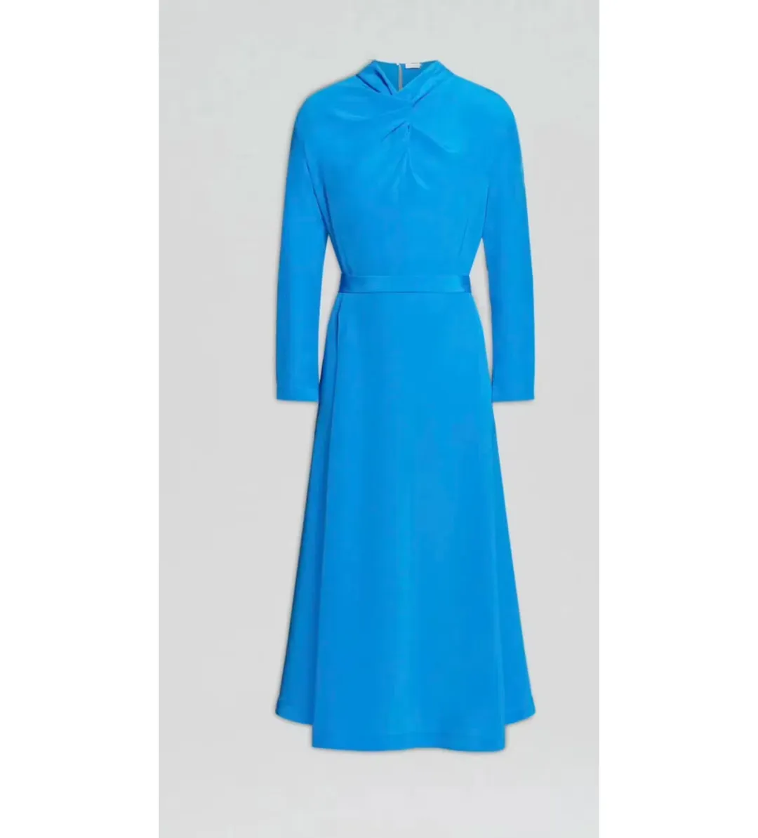 Scanlan Theodore Silk Drape Neck Dress Blue AU 6 for rent on The Volte - main image