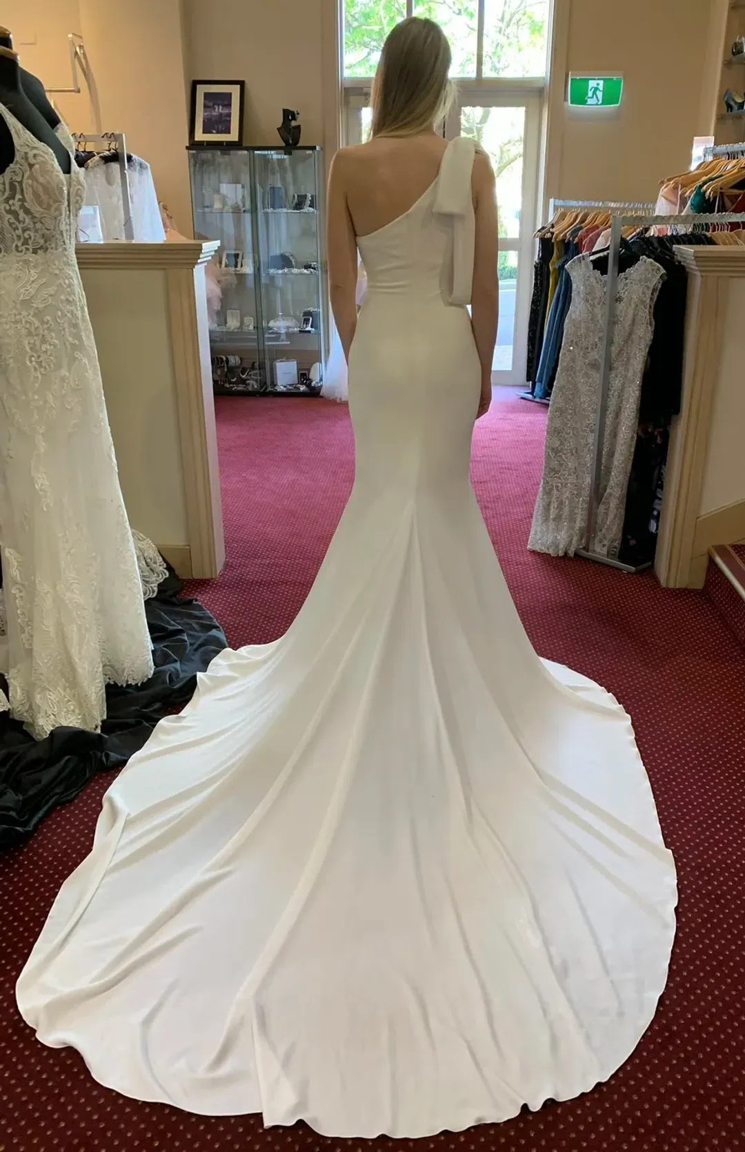Enzoani One Shoulder Ivory Gown Size AU 10 for rent on The Volte - main image