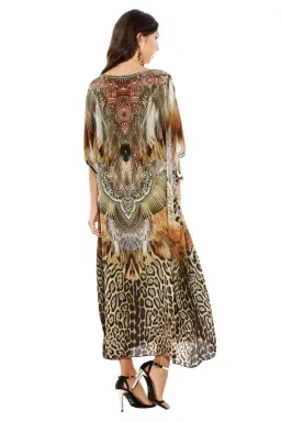 Camilla El Salvaje Round Neck Kaftan Maxi Multi One Size for rent on The Volte - image 3