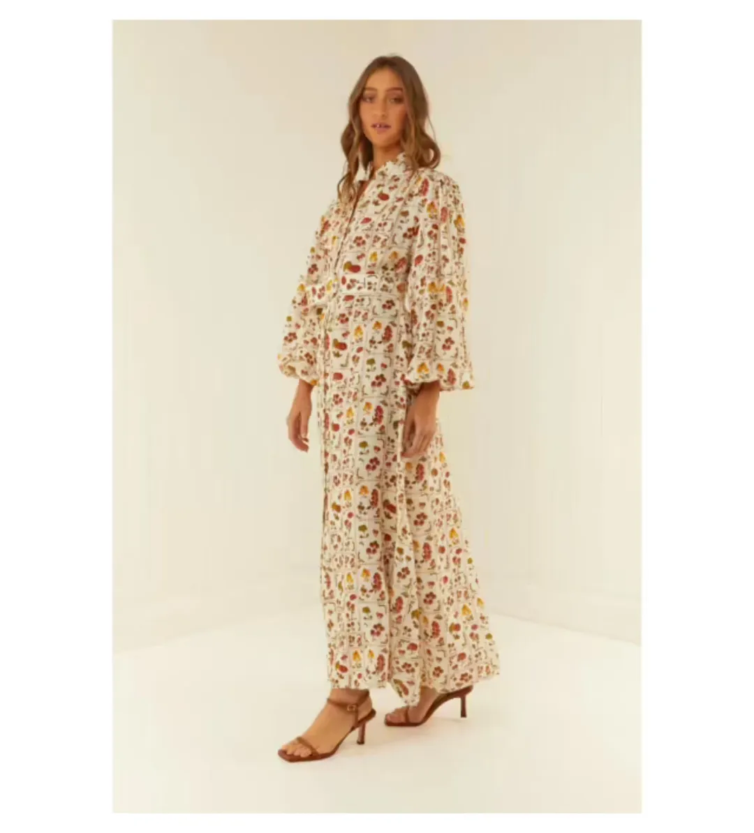 Palm Noosa Noddy Tomato Tiles Maxi Dress Print Size 8 for rent on The Volte - main image