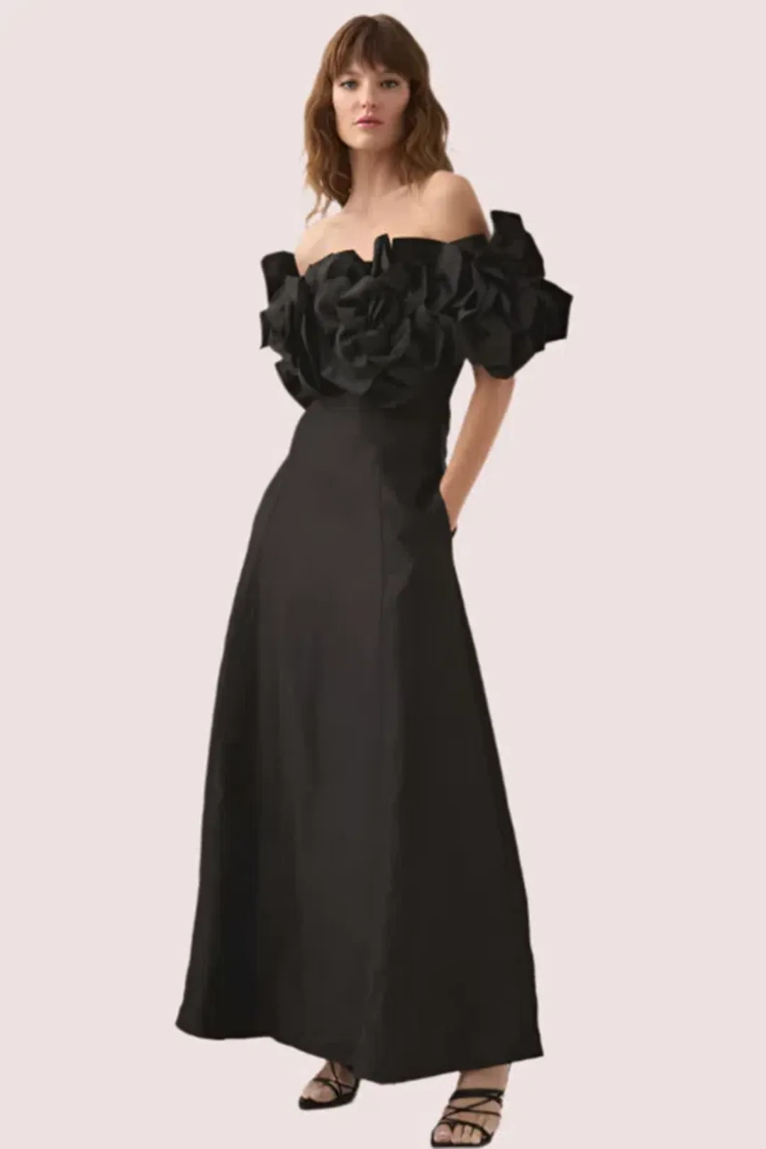 Aje Etta Midi Dress Black Size 12 for rent on The Volte - main image