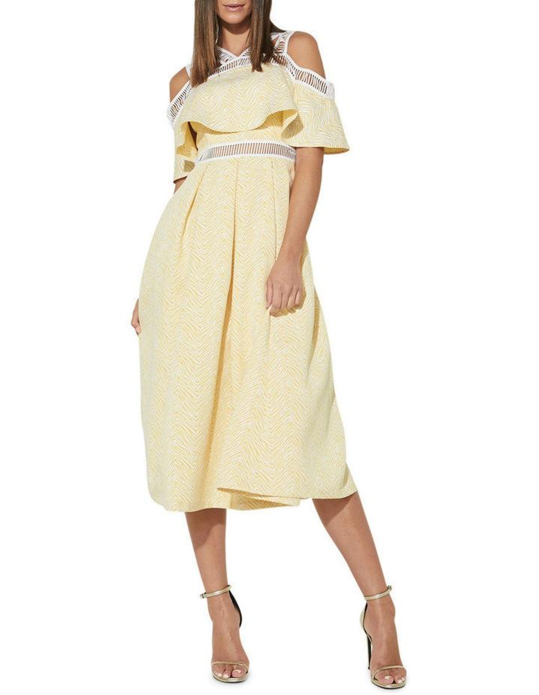 Mossman Along The Lines Dress Yellow Size 6 for rent on The Volte - main image