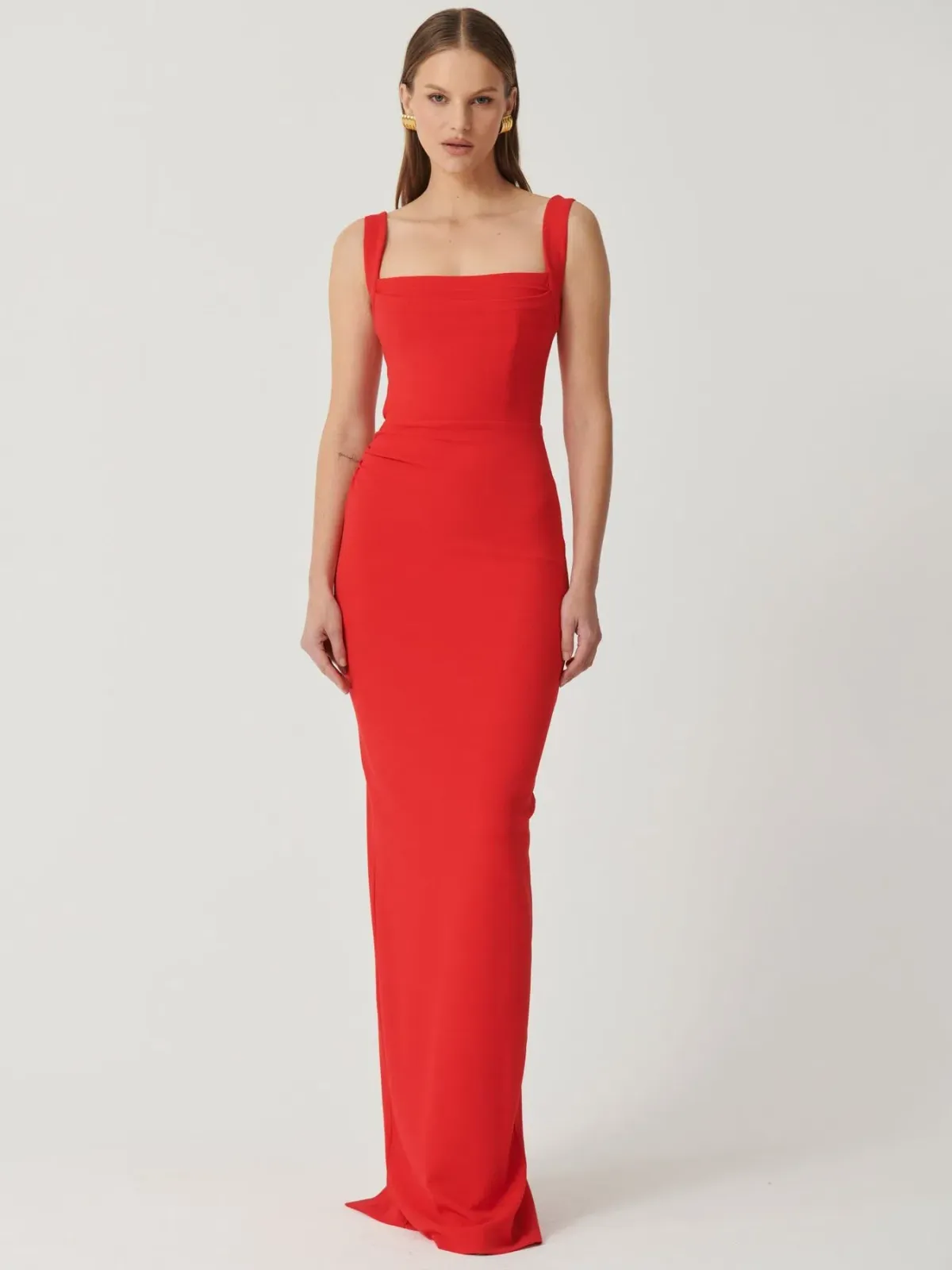 Effie Kats Marbella Gown in Cherry Red Size 12 for rent on The Volte - main image