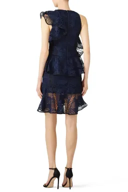 Acler Bentley Lace Mini Dress Navy Size 6 for rent on The Volte - image 2