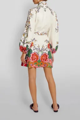 Zimmermann The Lovestruck Buttoned Tunic Mini Dress Multi Size 0/AU 8 for rent on The Volte - image 2