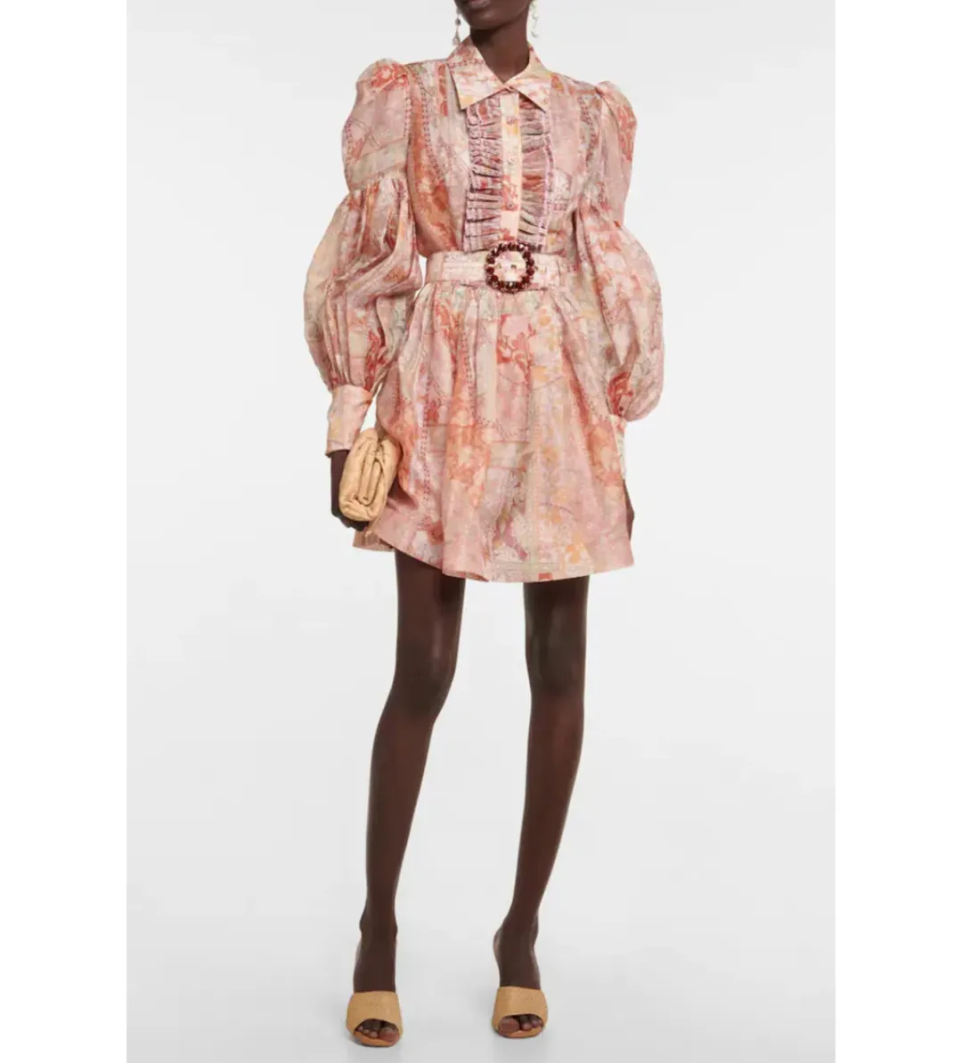 Zimmermann Kaleidoscope Tuxedo Frill Mini Dress Size 0 / AU 8 for rent on The Volte - main image