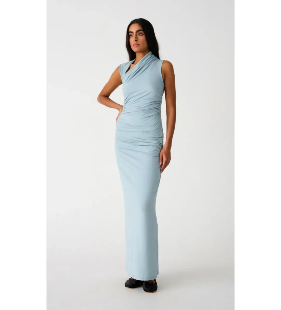 Misha Albie Jersey Maxi Dress  Seafoam Blue Size 8 for rent on The Volte - main image