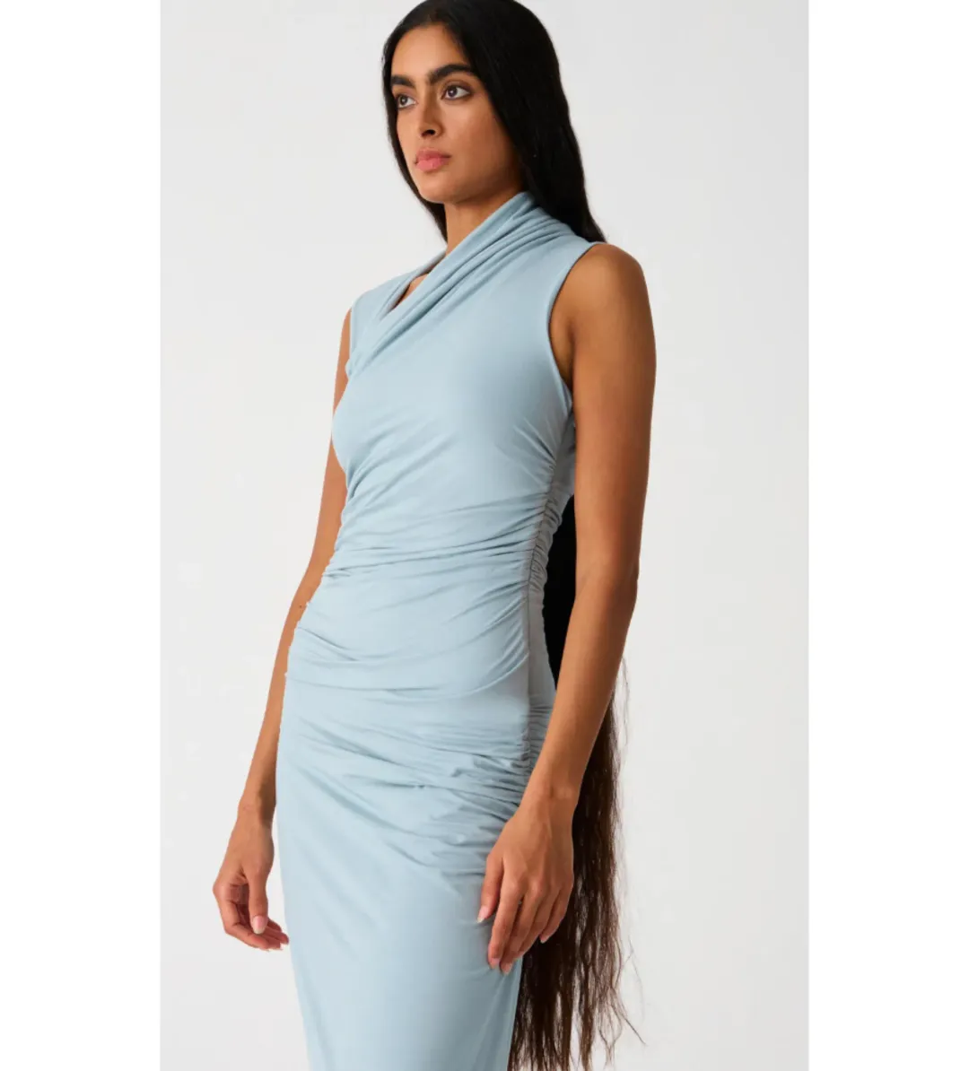 Misha Albie Jersey Maxi Dress  Seafoam Blue Size 8 for rent on The Volte - main image
