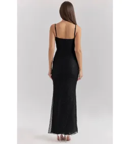 House of CB Calla Black Pearl Embellished Maxi Dress Black Size XS / AU 6 for rent on The Volte - image 4