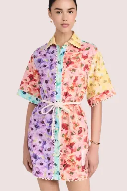 Zimmermann Lightburst Mini Shirt Dress Size AU 10 for rent on The Volte - image 1