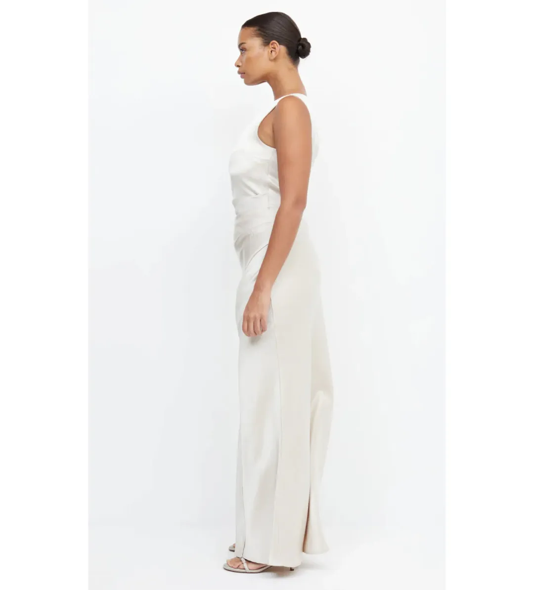 Bec + Bridge The Dreamer Asymmetrical Maxi Dress Beige Size 10 for rent on The Volte - main image