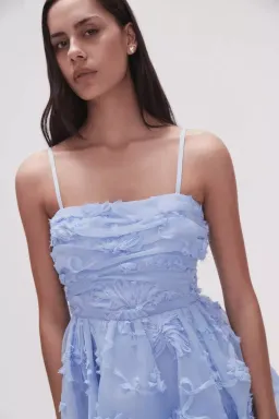 Aje Evangeline Mini Dress Light Sky Blue Size AU 16 for rent on The Volte - image 3