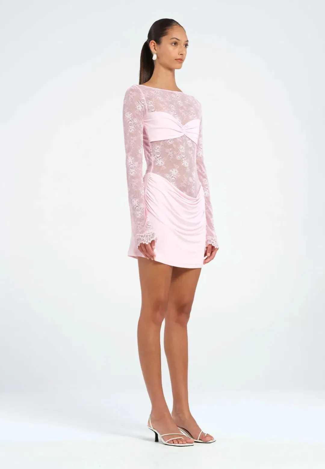 Benni Oskar Mini Dress in Baby Pink Size 8 for rent on The Volte - main image