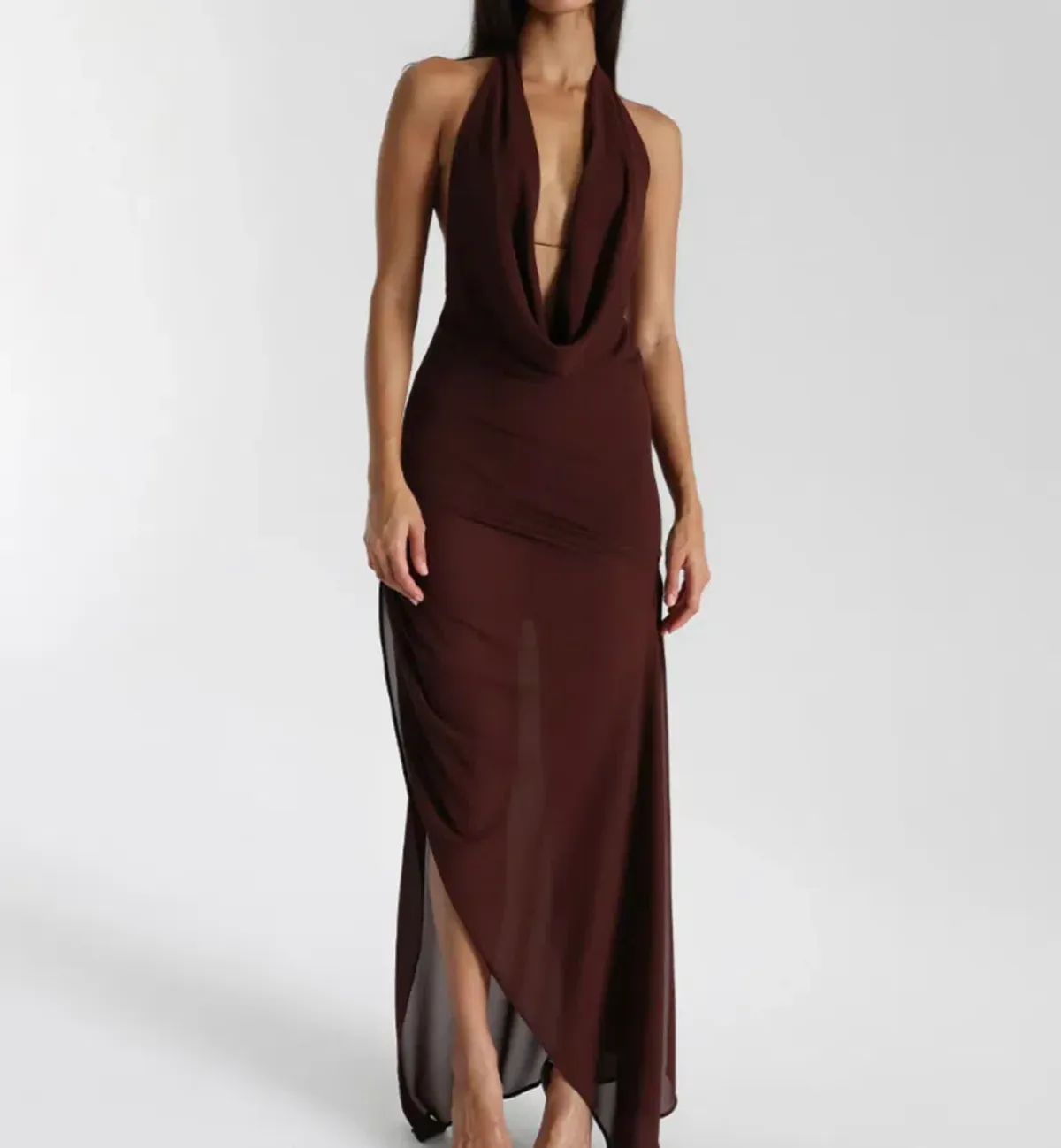 Natalie Rolt Anastasia Mini Dress in Brown Size 8 for rent on The Volte - main image