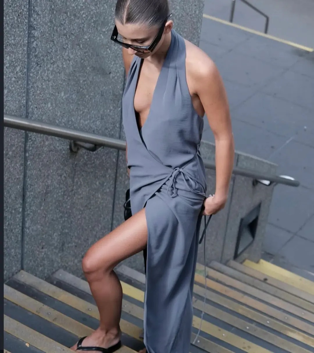 Henne Vida Maxi Dress Slate Size AU 6 for rent on The Volte - main image