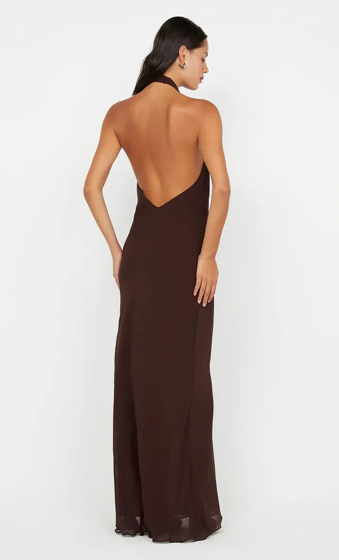 Bec & Bridge Soneva Wrap Dress Dark Chocolate Size AU 6 for rent on The Volte - main image