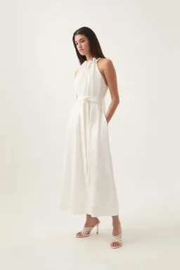 AJE Mariel Trapeze Midi Dress White Size AU 10 for rent on The Volte - image 3