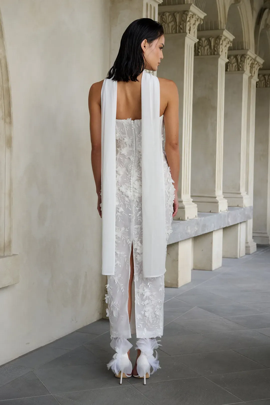 Eliya The Label Paulina Midi Dress White Size 14 for rent on The Volte - main image