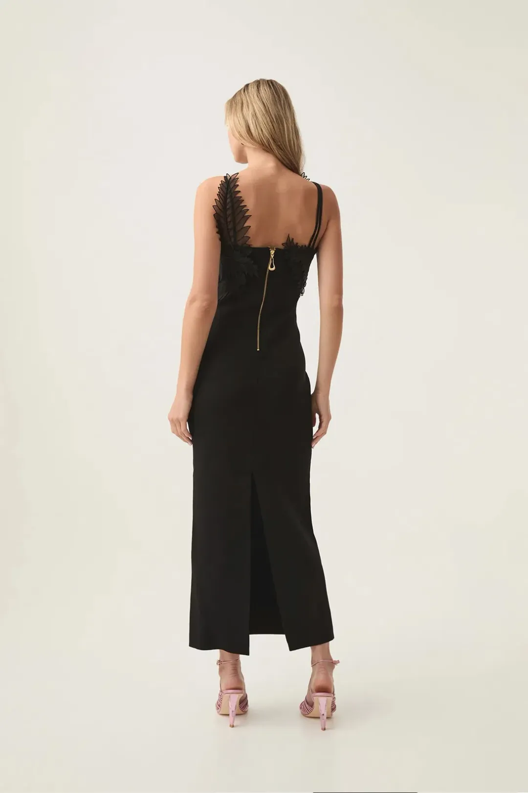 Aje Daisy Knit Midi Dress Black Size 8 for rent on The Volte - main image