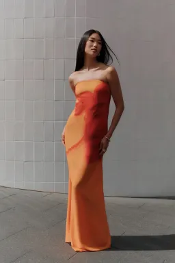 Meshki Amaya Strapless Maxi Dress Koi Orchid Print Size S/AU 8 for rent on The Volte - image 5