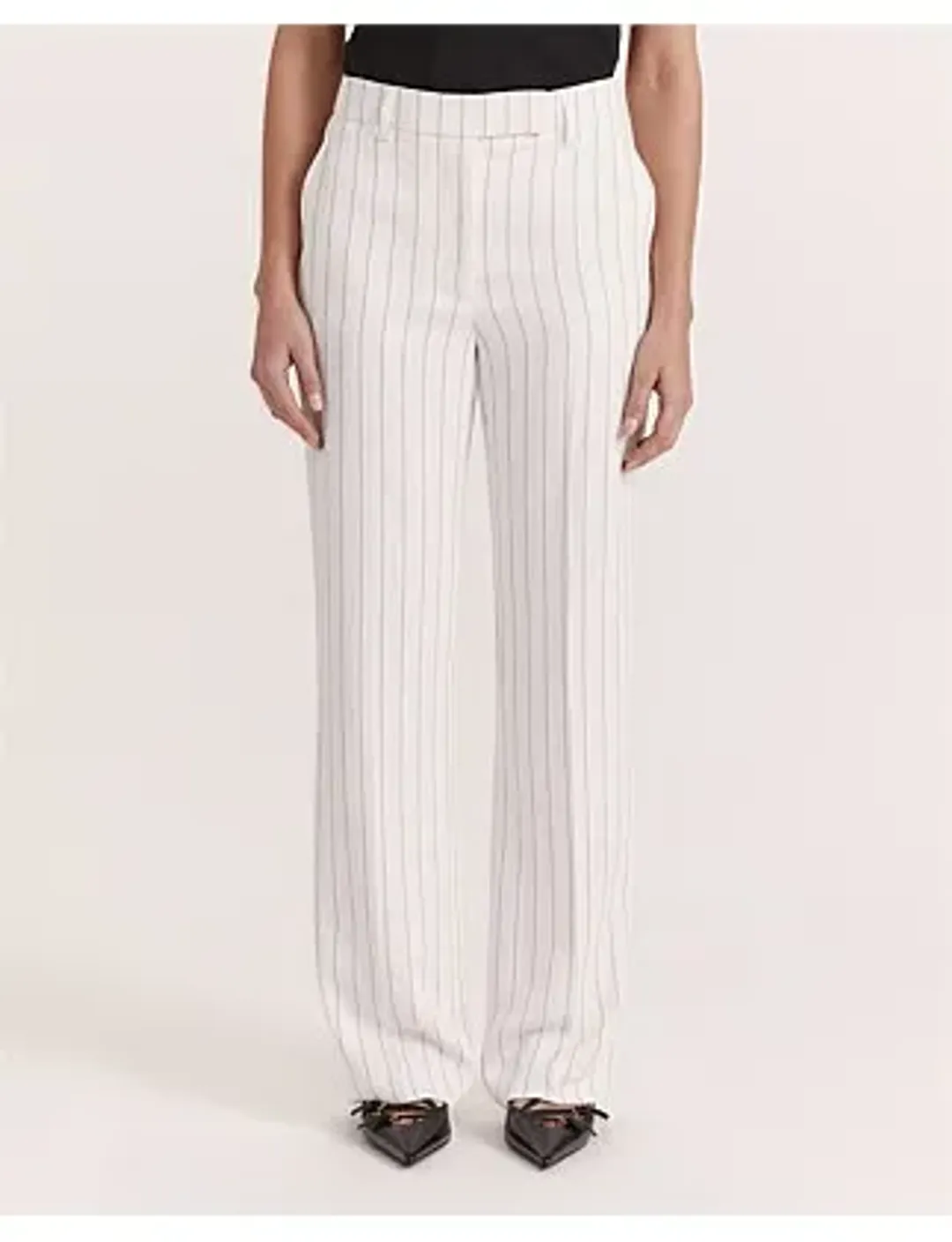 Saba Dharma Pinstripe Wide Leg Pants in White Size AU 6 for rent on The Volte - main image