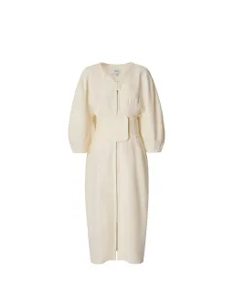 Oroton Full Sleeve Corset Midi Dress Cream Size AU 6 for rent on The Volte - image 4