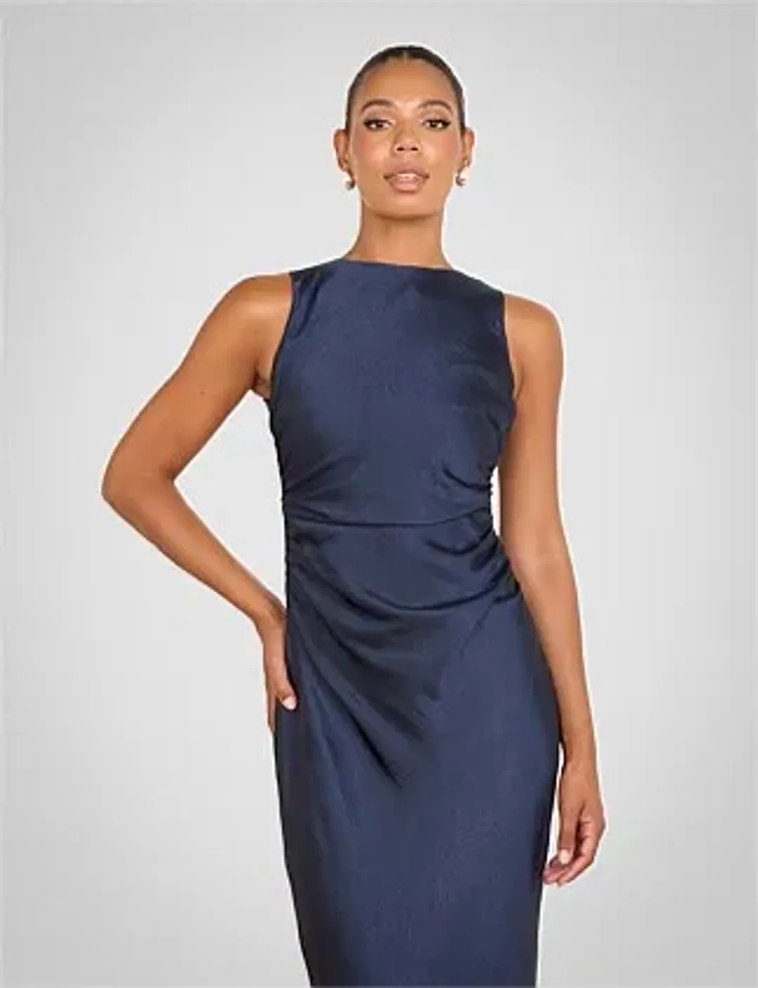 Pilgrim Gita Boat Neck Dress In Navy Size AU 10 for rent on The Volte - main image