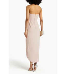 Shona Joy Strapless Draped Satin Maxi Dress Blush Size 14  for rent on The Volte - image 2