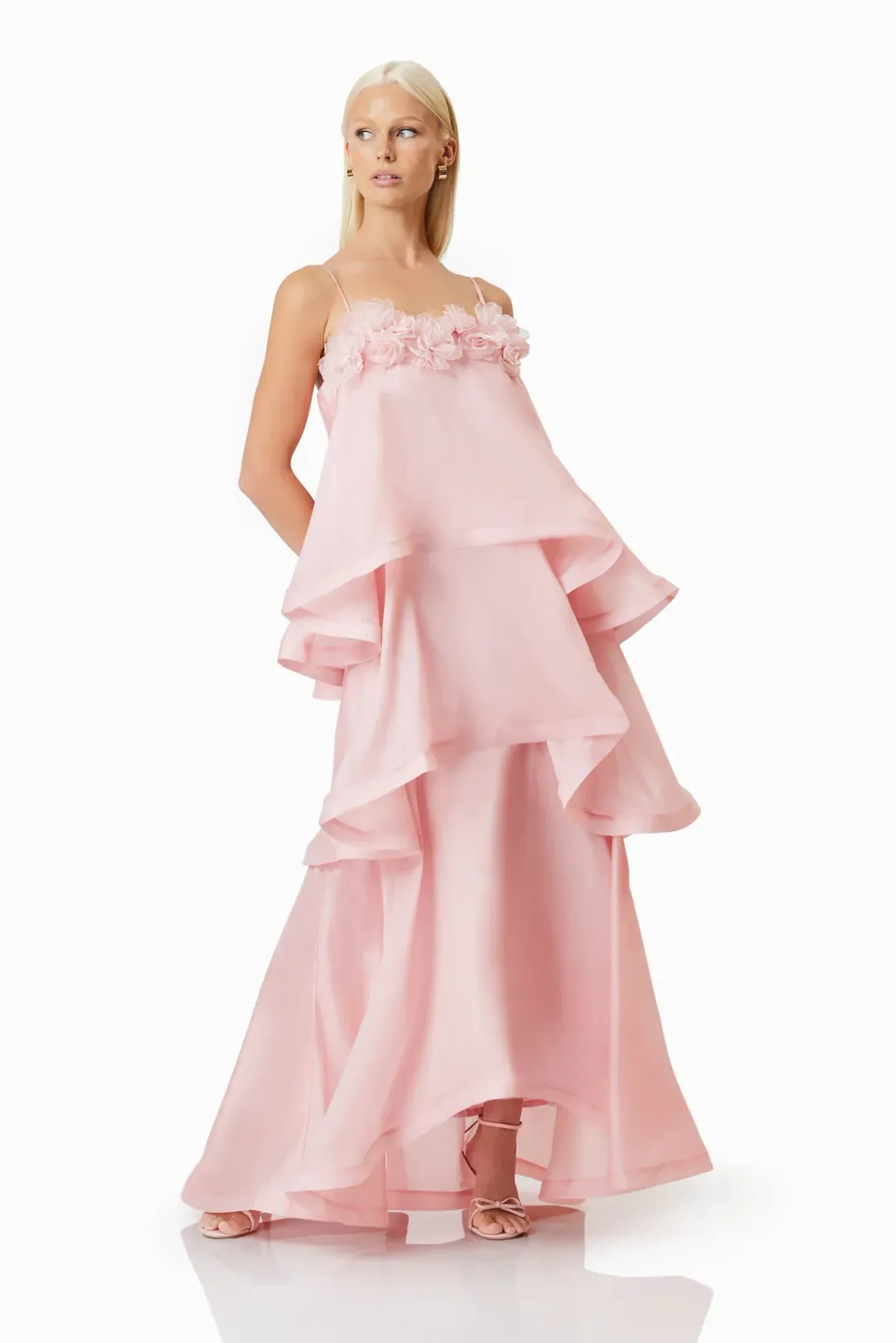 OMR x ELLIATT: Swallowtail Day To Night Maxi Dress Pink Size AU 14 for rent on The Volte - main image