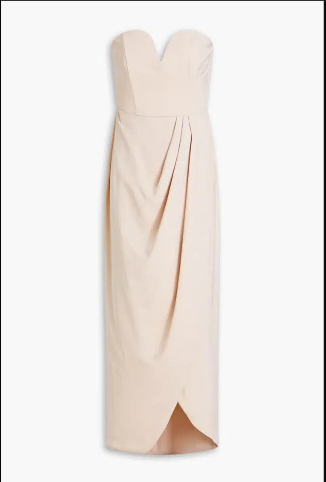 Shona Joy Strapless Draped Satin Maxi Dress Blush Size 16 for rent on The Volte - main image