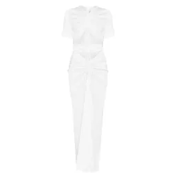 Christopher Esber White Ruched Tee Midi Dress White Size 6 for rent on The Volte - image 3