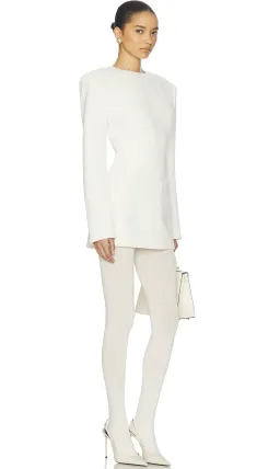 Helsa The Heavy Crepe Suit Mini Dress White Size XS / 6 for rent on The Volte - image 2