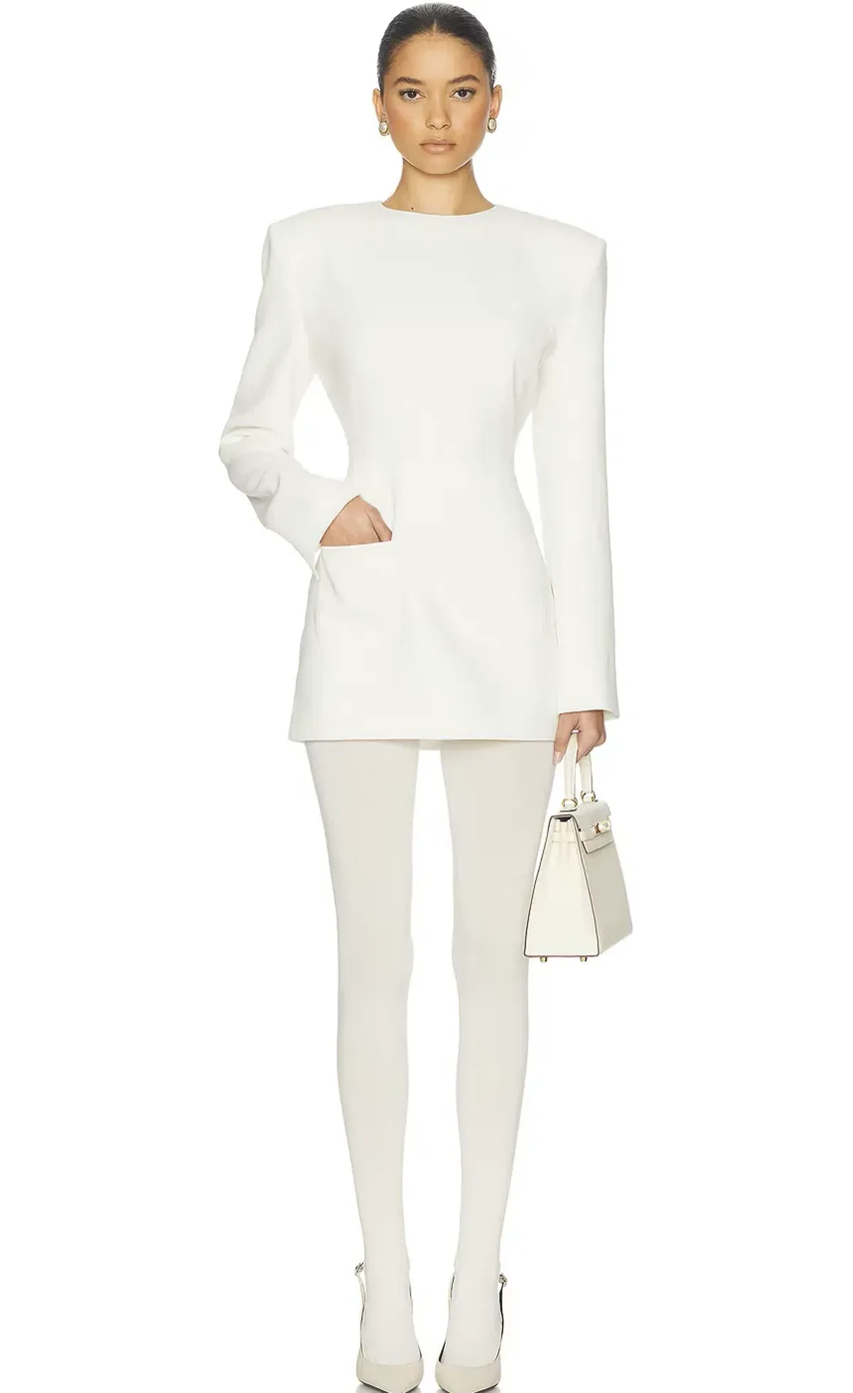 Helsa The Heavy Crepe Suit Mini Dress White Size XS / 6 for rent on The Volte - main image