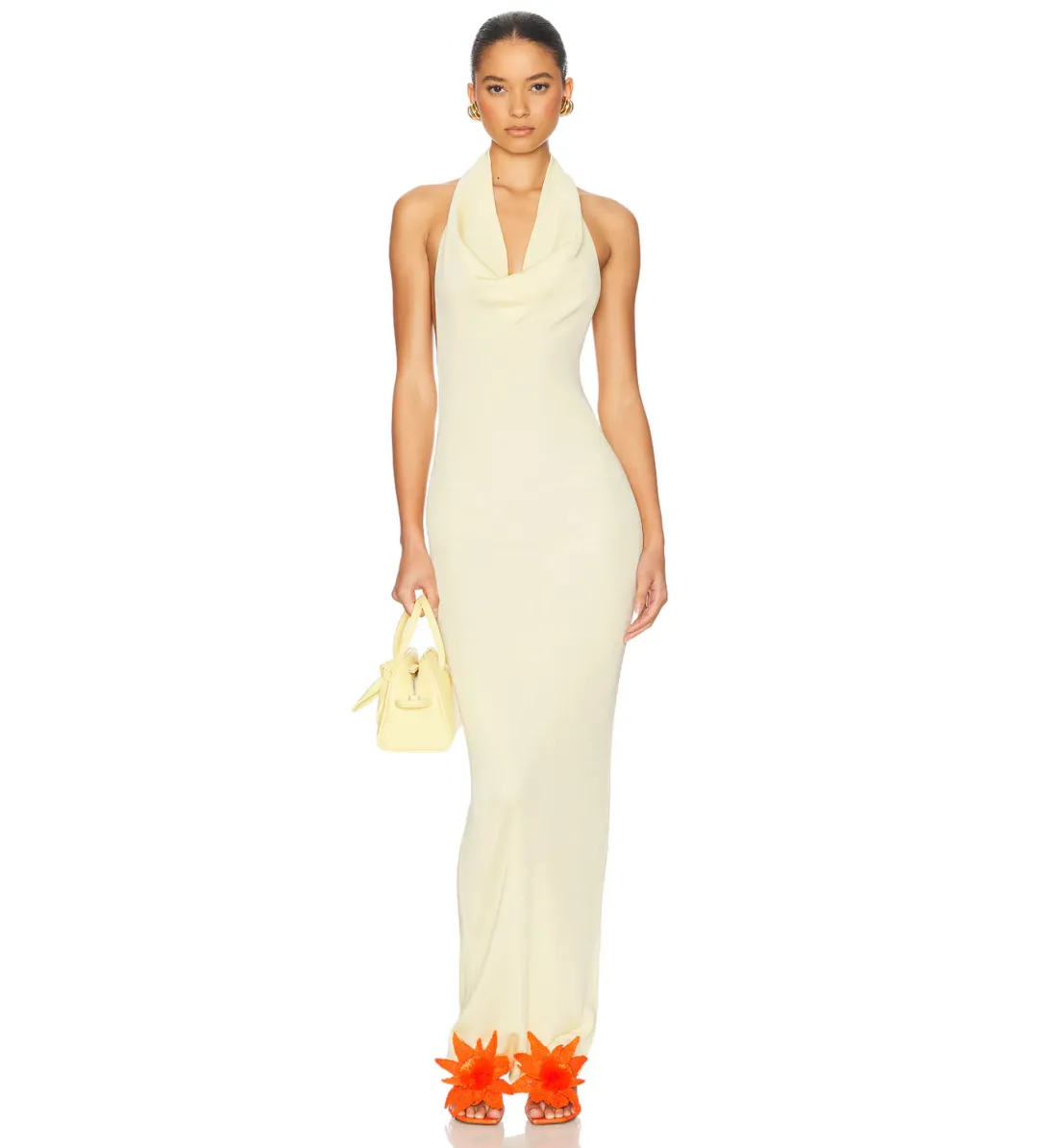Helsa Aaliyah Maxi Knit Dress in Butter Yellow Size XS / AU 6 - 8 for rent on The Volte - main image