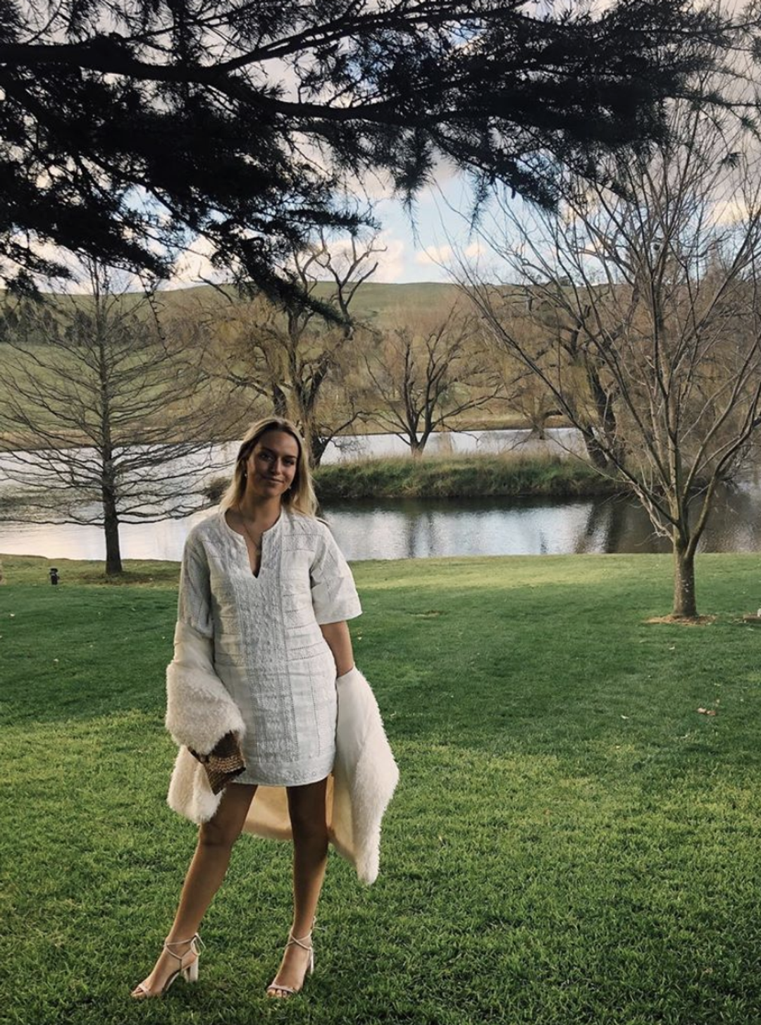 LOVER THE LABEL Italian Linen White Embroidery Dress Size S/M for rent on The Volte - main image