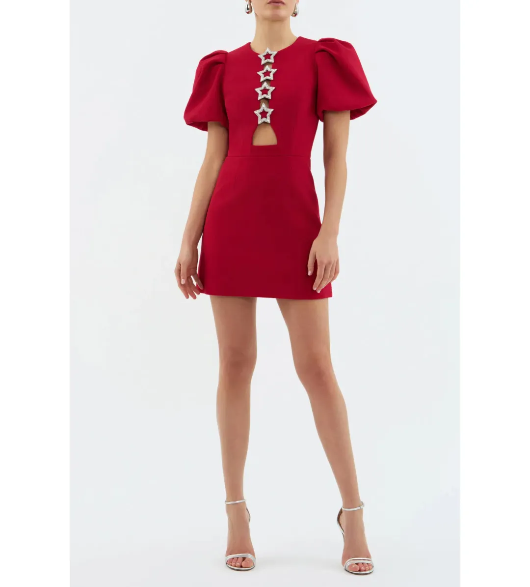 Rebecca Vallance Akari Puff Sleeve Mini Dress Red Size AU 8 for rent on The Volte - main image