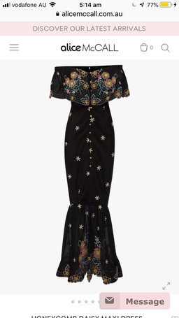 Alice McCALL Honeycomb Daisy Black Embroidered Maxi Dress Size 10 for rent on The Volte - image 3