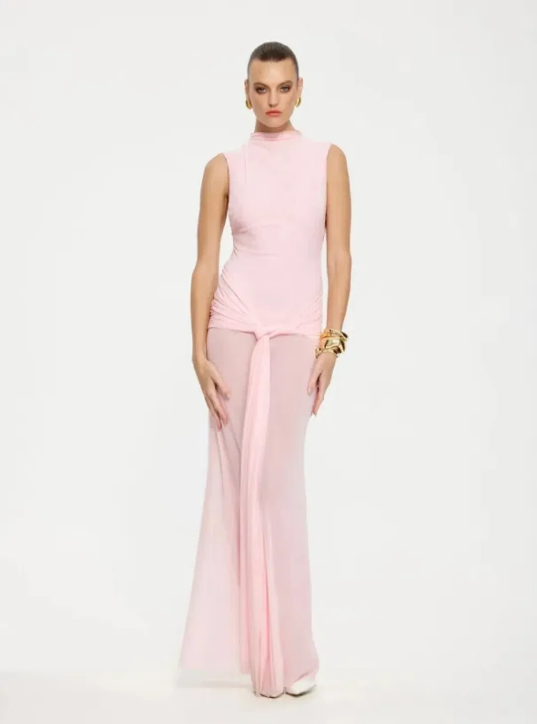 Effie Kats Roza Maxi Dress Petal Pink Size AU 10 for rent on The Volte - main image