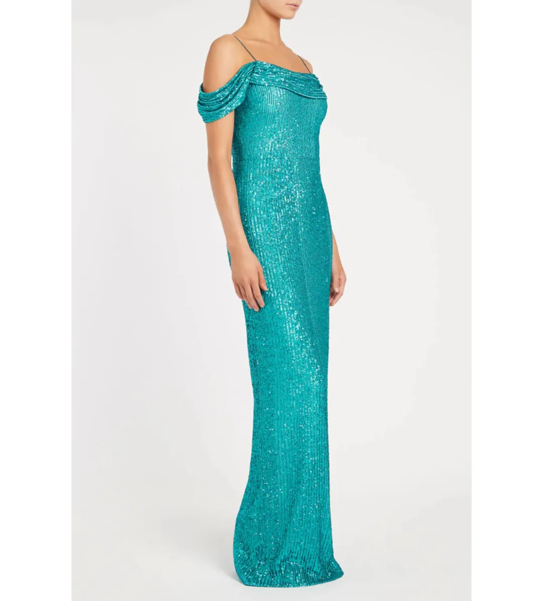 Rebecca Valance Missing Hours Sequence Gown in Green Size 6 for rent on The Volte - main image