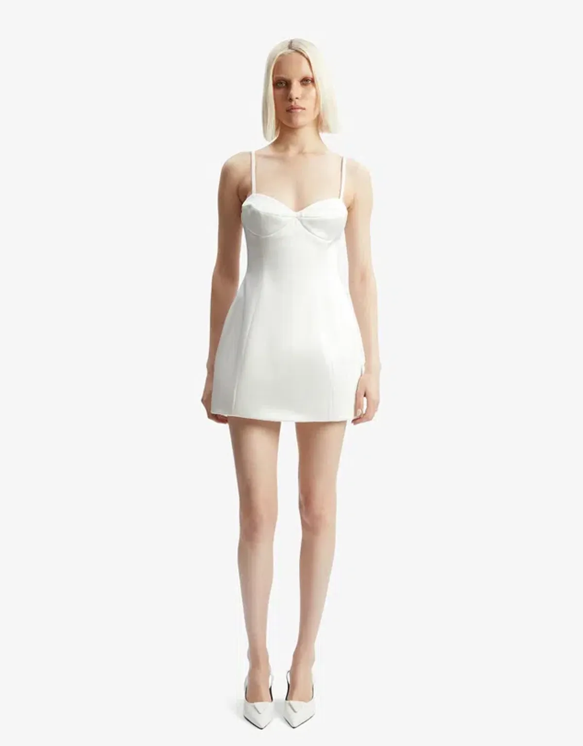 Bardot Marcello Hourglass Mini Dress White Size 8 for rent on The Volte - main image