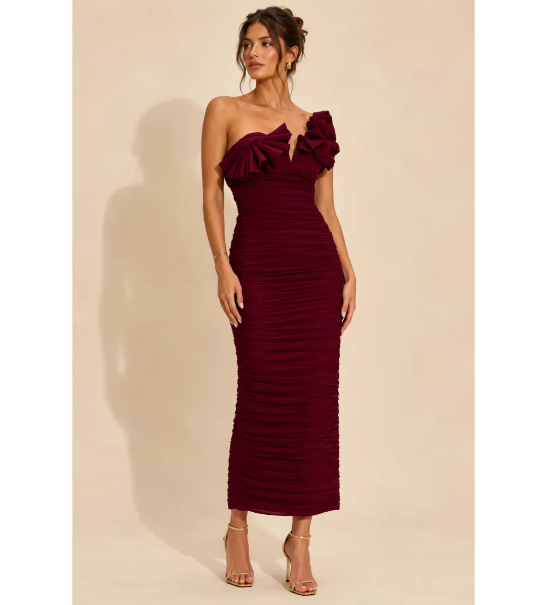 Rachel Gilbert Jensen Dress in Merlot Size 3/AU12  for rent on The Volte - main image