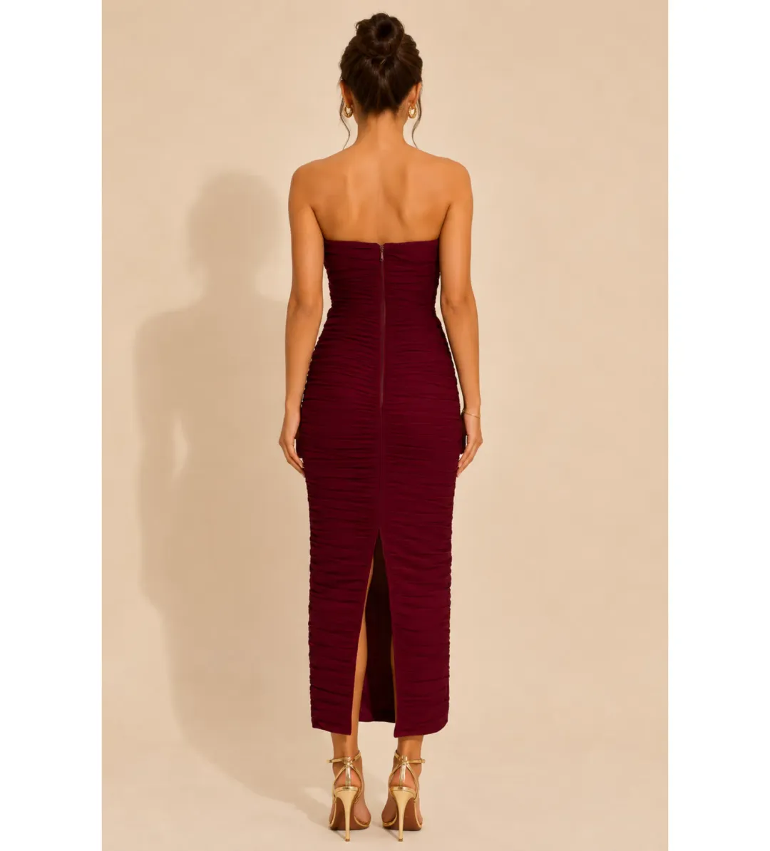 Rachel Gilbert Jensen Dress in Merlot Size 3/AU12  for rent on The Volte - main image