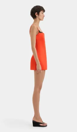 Sir Poppy Contoured Mini Dress Tangerine Size 4 / Aus 14 for rent on The Volte - image 2