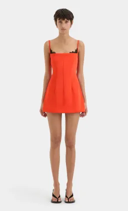 Sir Poppy Contoured Mini Dress Tangerine Size 4 / Aus 14 for rent on The Volte - image 1