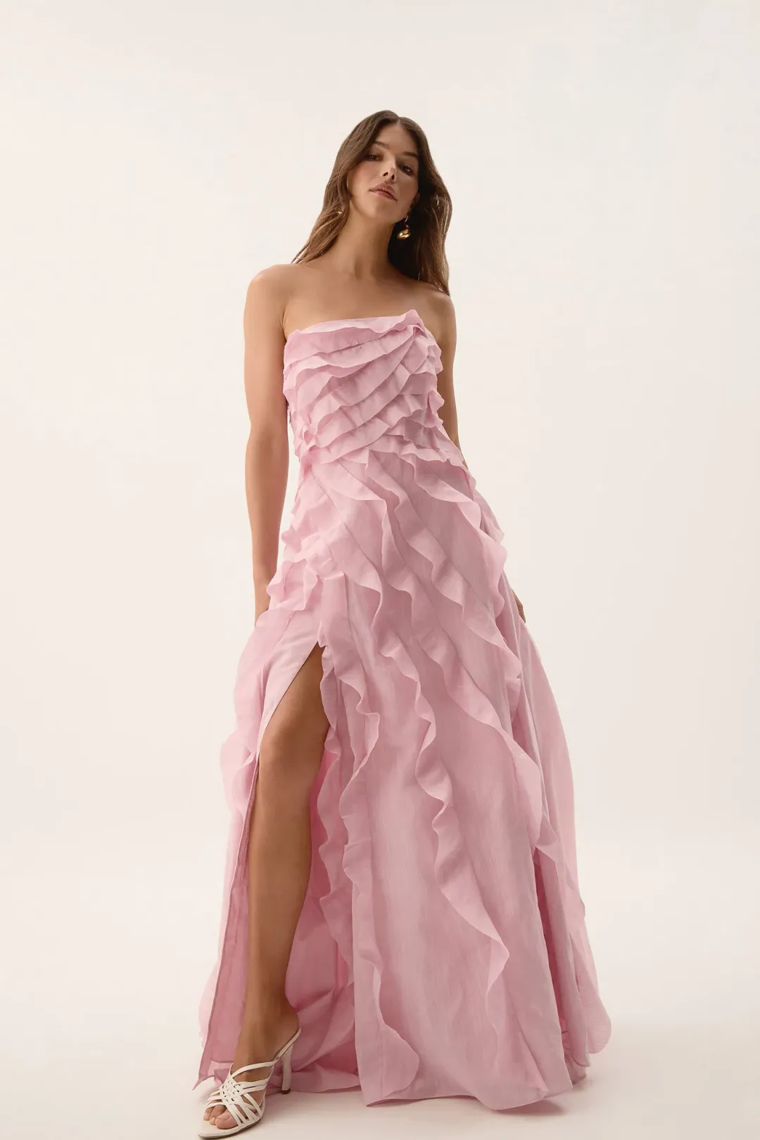 Aje Allairie Gown in Chalk Pink Size 10 for rent on The Volte - main image