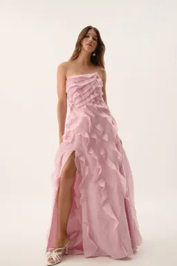 Aje Allairie Gown in Chalk Pink Size 10 for rent on The Volte - image 2