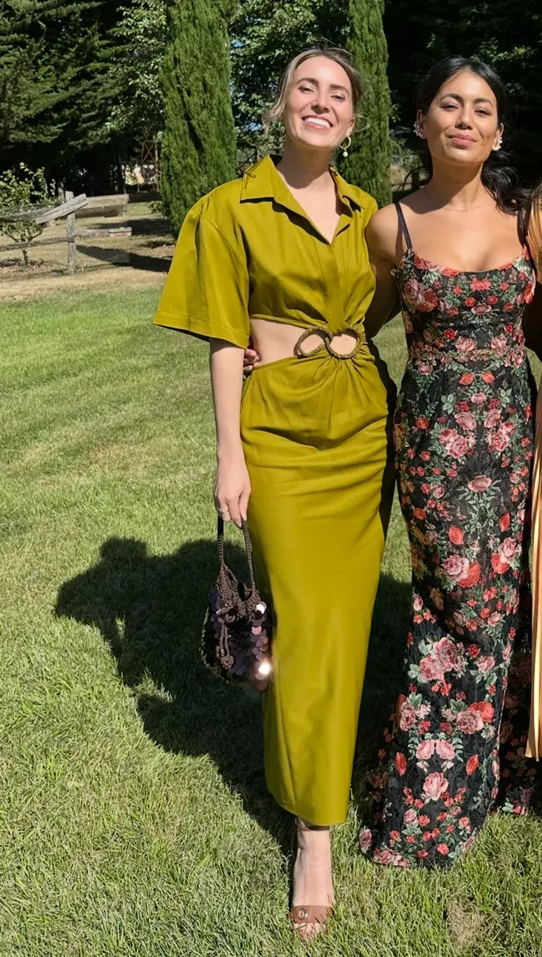 Christopher Esber midi olive dress size 6 for rent on The Volte - main image