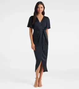 Forever New Carolina Satin Midi Dress in Navy Size 12 for rent on The Volte - image 1