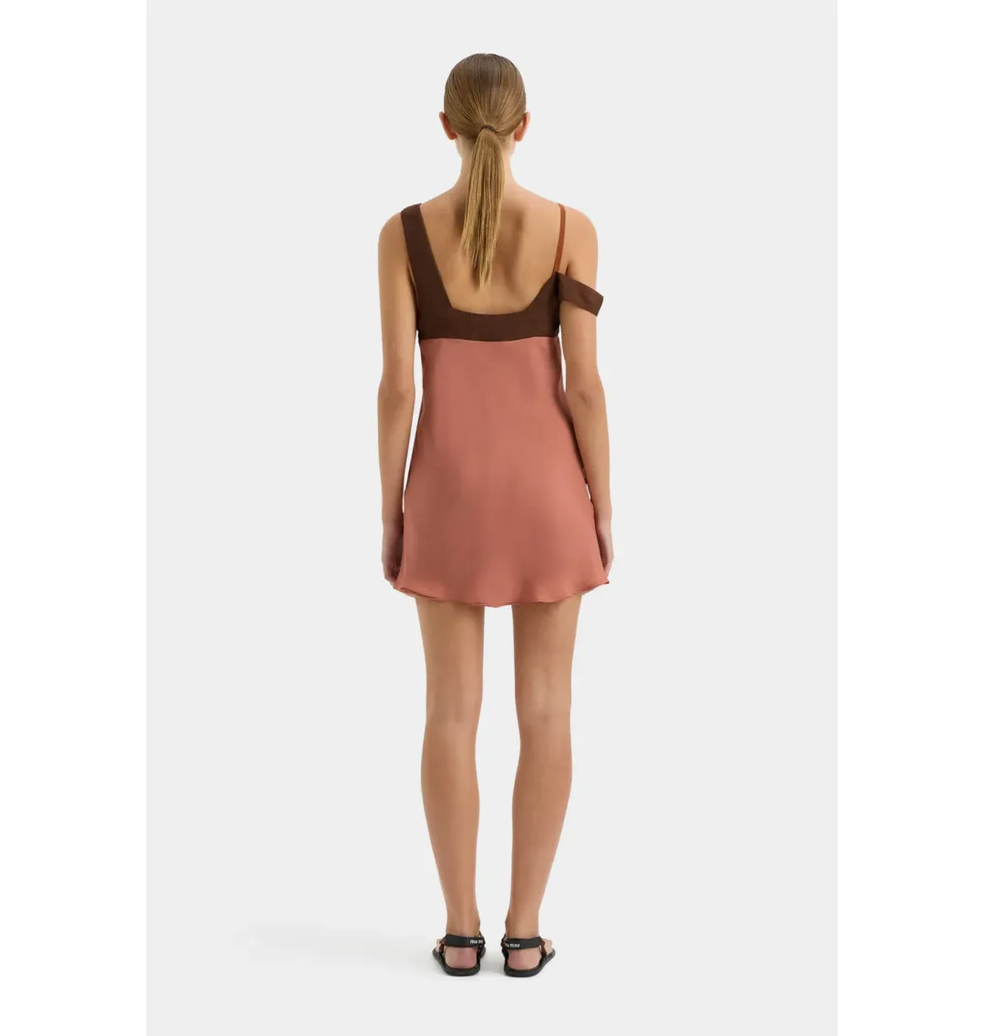 Sir The Label Halcyon Mini Dress in Almond Splice Size AU 8 for rent on The Volte - main image